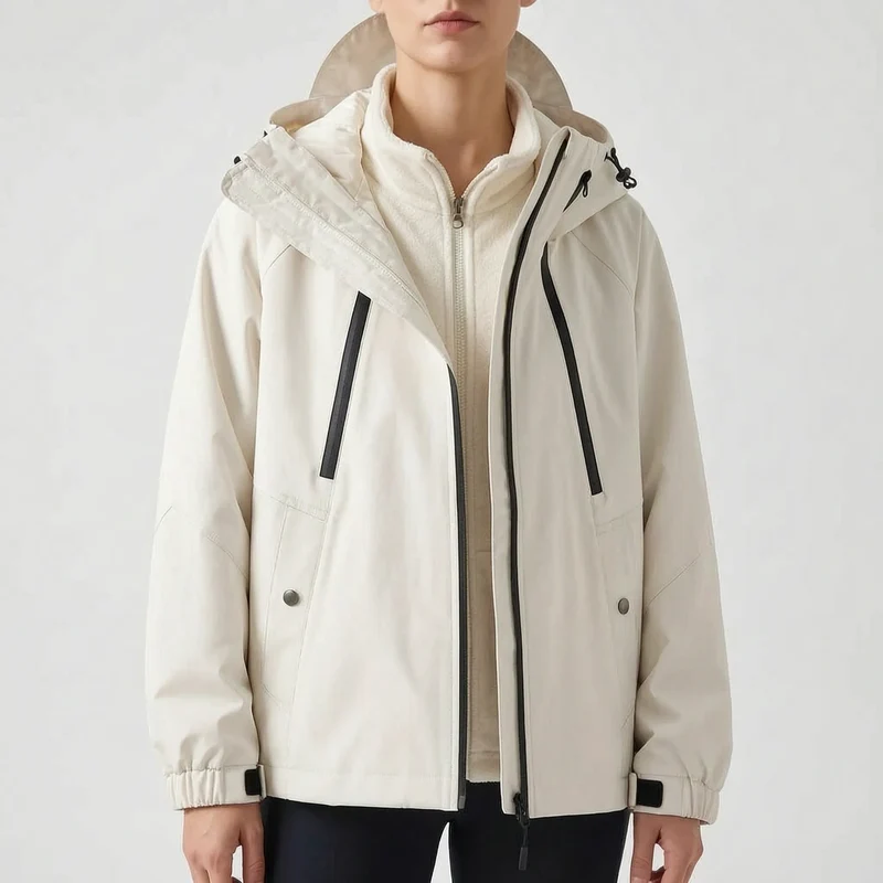 3-in-1 Wanderjacke Damen - herausnehmbares Fleecefutter - abnehmbare Kapuze