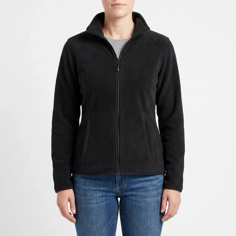 Fleecejacke Damen - Stehkragen & Reißverschlusstaschen - S bis XXXL