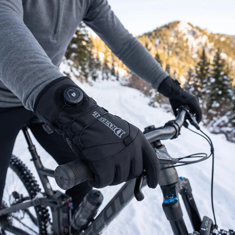 Fahrradhandschuhe Winter - Drehverschluss & Touchscreen - Wasserabweisend