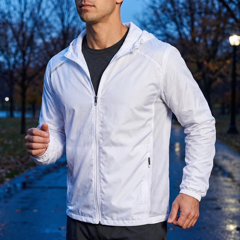 Laufjacke Herren mit Kapuze - Wasserabweisend, Atmungsaktiv - Reflektierend